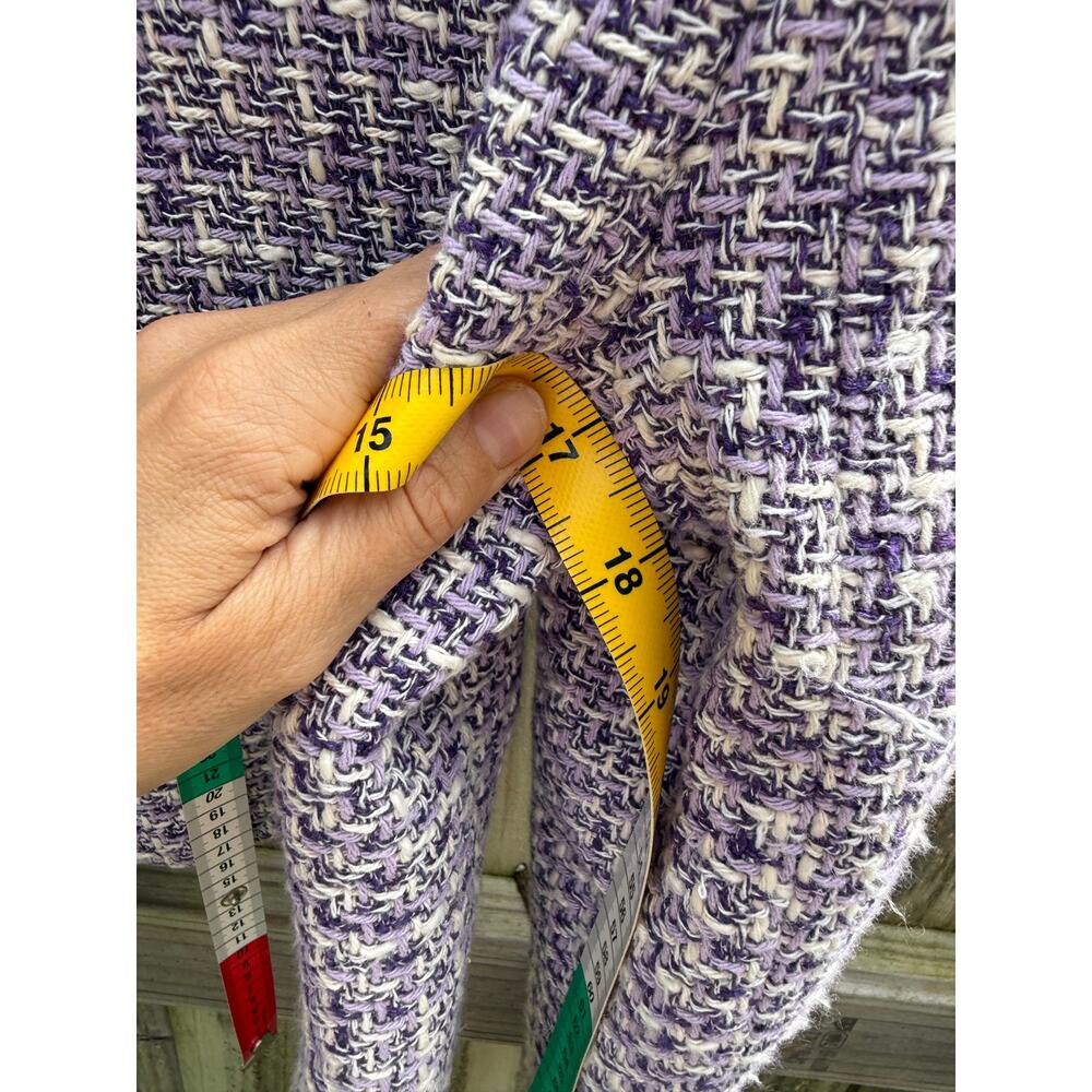 Zara Lilac Bouclé Tweed Skirt Set | Cropped Jacket - Picture 7 of 12